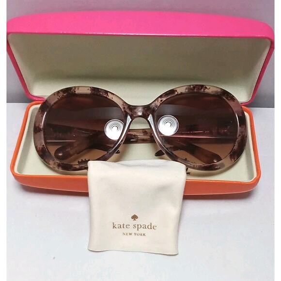 VTG Kate Spade Women's Sunglasses Clear And Brown Plastic Frames - Picture 1 of 4